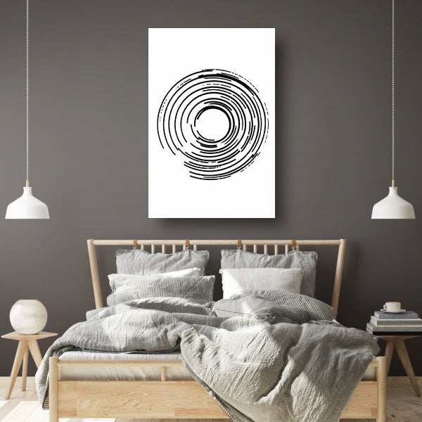 Abstracte zwart-witte cirkels in contrast poster