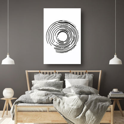 Abstracte zwart-witte cirkels in contrast poster