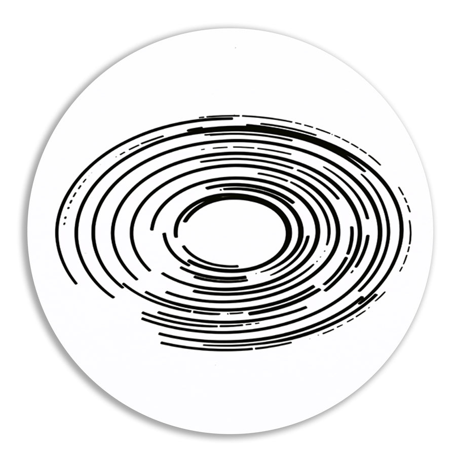 Abstracte zwart-witte cirkels in contrast aluminium muurcirkel