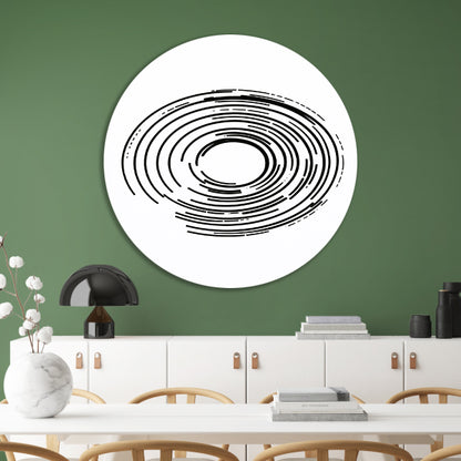 Abstracte zwart-witte cirkels in contrast forex muurcirkel