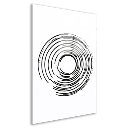 Abstracte zwart-witte cirkels in contrast acrylglas