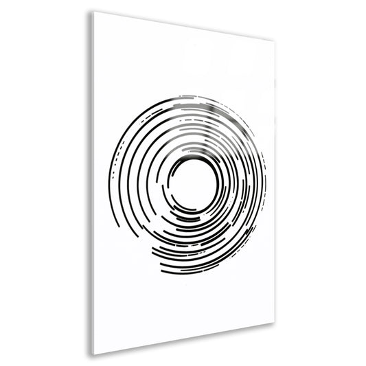 Abstracte zwart-witte cirkels in contrast acrylglas