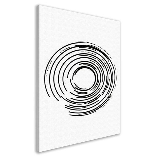 Abstracte zwart-witte cirkels in contrast canvas