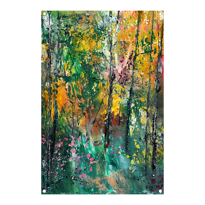 Abstracte Herfst in Kleurrijk Boslandschap tuinposter
