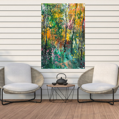 Abstracte Herfst in Kleurrijk Boslandschap tuinposter