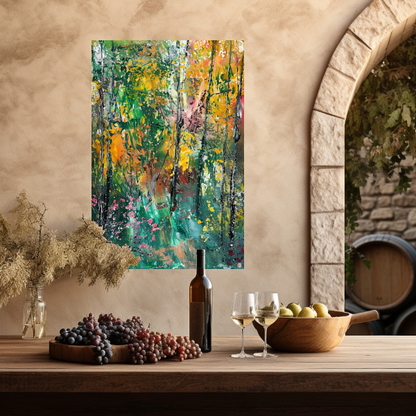 Abstracte Herfst in Kleurrijk Boslandschap tuinposter