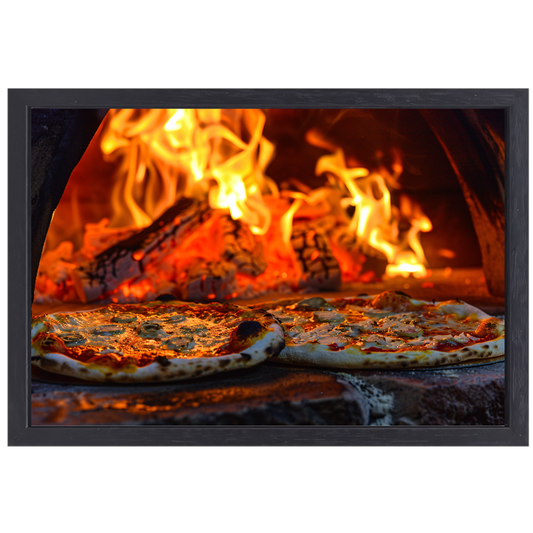Minimalistische pizza in de oven canvas met baklijst