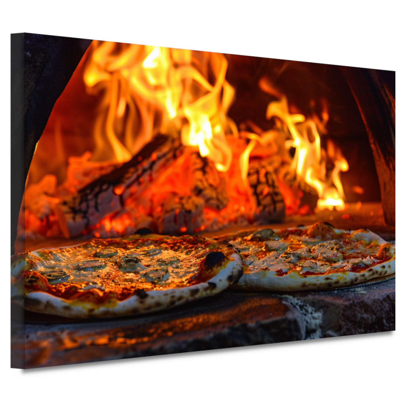 Minimalistische pizza in de oven canvas