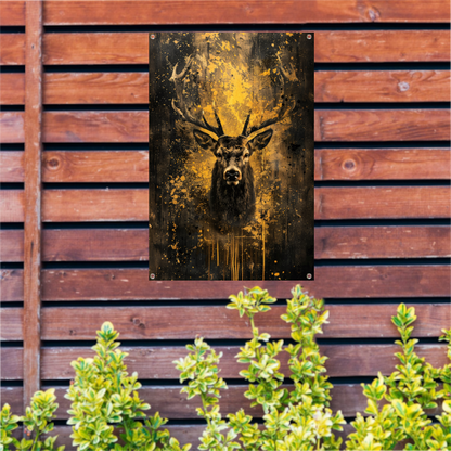 Mystiek hert in abstracte expressieve kleuren tuinposter