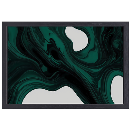 Dynamische Smaragdgroene Abstractie canvas met baklijst