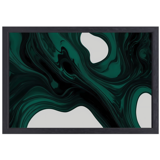 Dynamische Smaragdgroene Abstractie canvas met baklijst