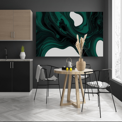 Dynamische Smaragdgroene Abstractie canvas met baklijst