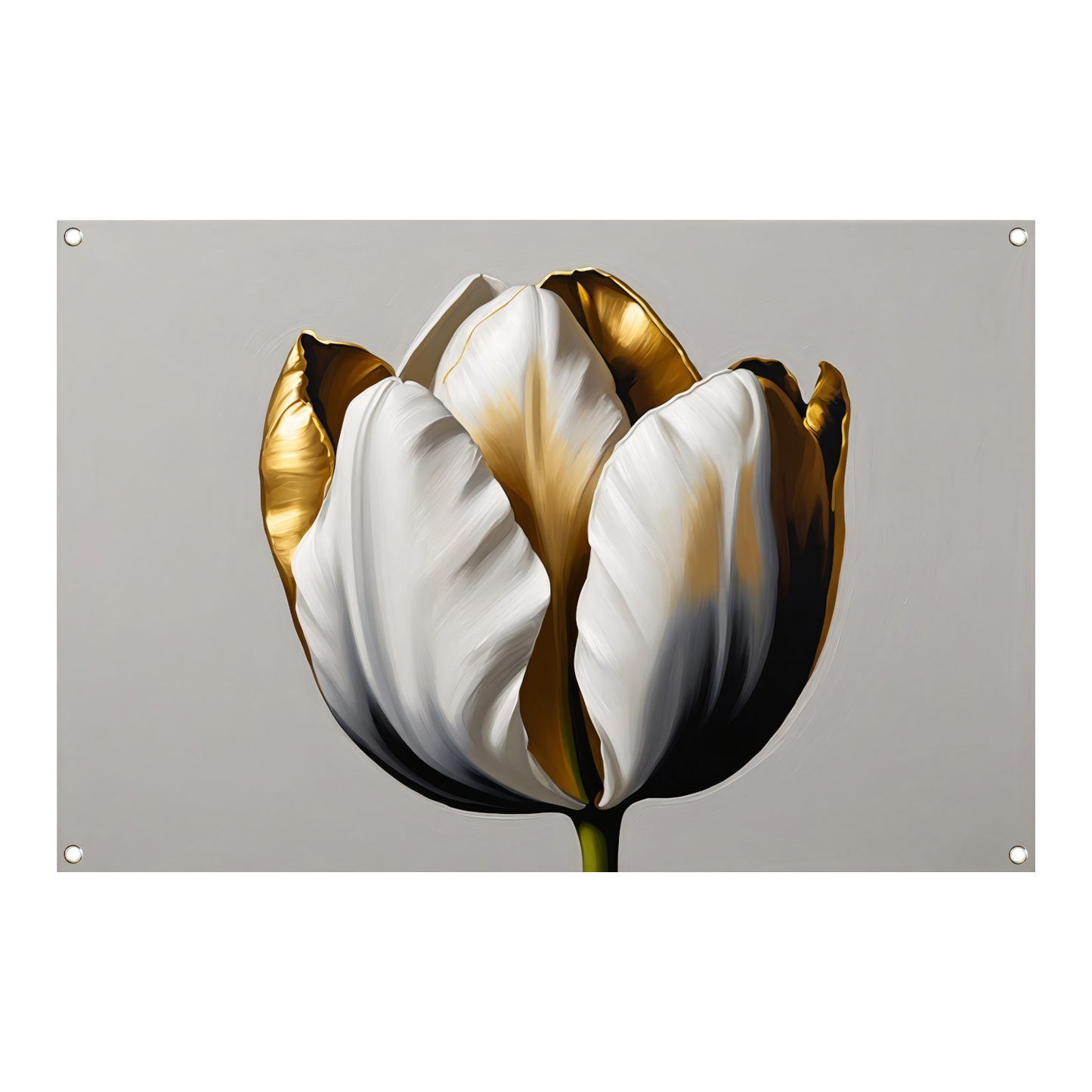 Gouden Accenten op Monochrome Tulp tuinposter