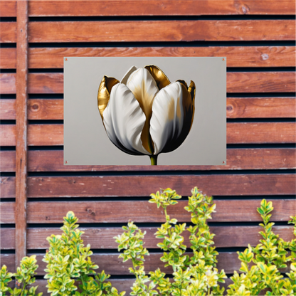 Gouden Accenten op Monochrome Tulp tuinposter