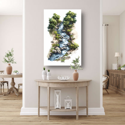 Digitale Rivierlandschap Kunst acrylglas