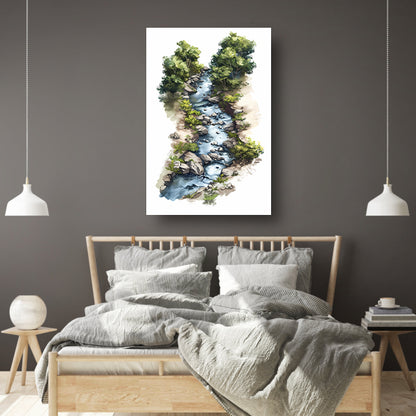 Digitale Rivierlandschap Kunst acrylglas