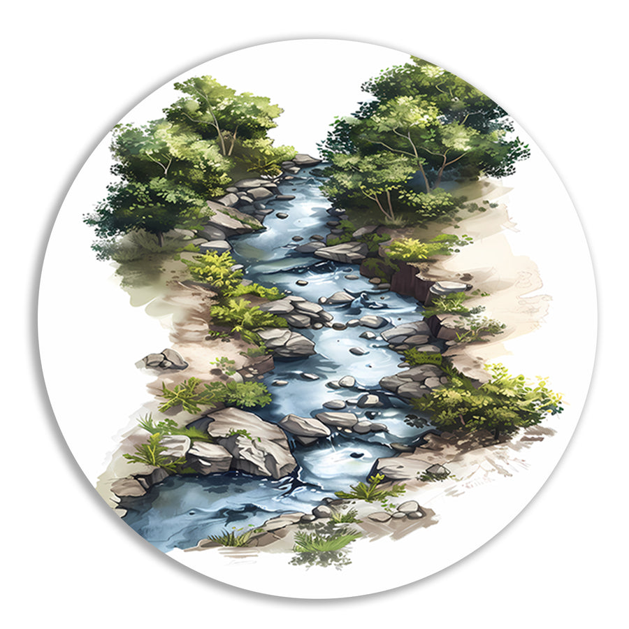 Digitale Rivierlandschap Kunst forex muurcirkel
