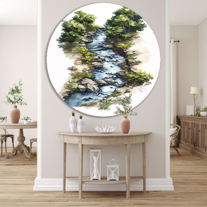 Digitale Rivierlandschap Kunst forex muurcirkel