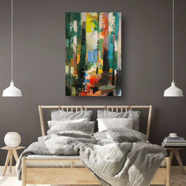 Dynamische Abstracte Olieverf in Levendige Kleuren poster