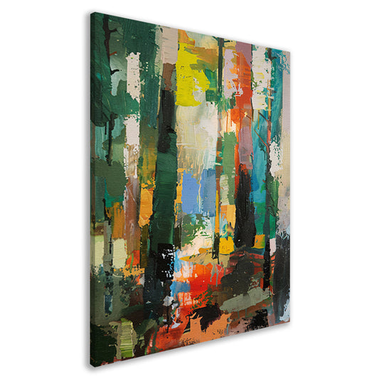 Dynamische Abstracte Olieverf in Levendige Kleuren canvas