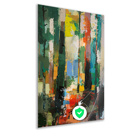 Dynamische Abstracte Olieverf in Levendige Kleuren poster