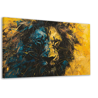 Dynamisch abstract schilderij van een leeuw canvas