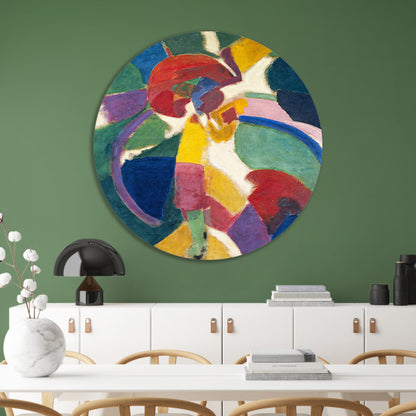 Vrouw met een parasol - Robert Delaunay aluminium muurcirkel