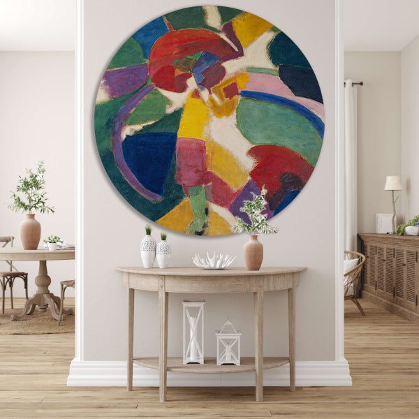 Vrouw met een parasol - Robert Delaunay aluminium muurcirkel
