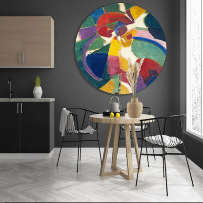 Vrouw met een parasol - Robert Delaunay aluminium muurcirkel
