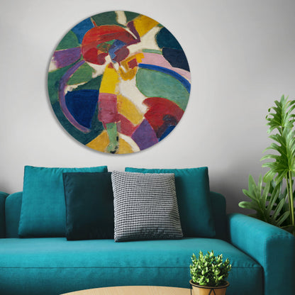 Vrouw met een parasol - Robert Delaunay aluminium muurcirkel