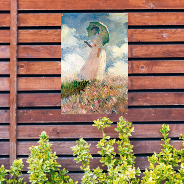 Vrouw met parasol - Claude Monet tuinposter