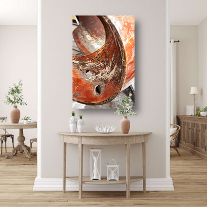 Abstract Schilderij van Gecorrodeerd Koper acrylglas