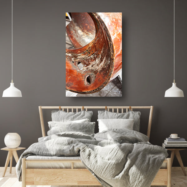 Abstract Schilderij van Gecorrodeerd Koper acrylglas