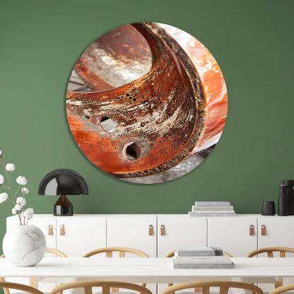 Abstract Schilderij van Gecorrodeerd Koper forex muurcirkel