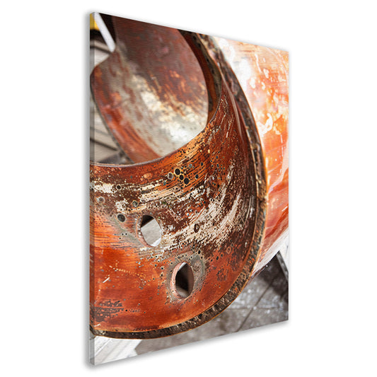 Abstract Schilderij van Gecorrodeerd Koper canvas