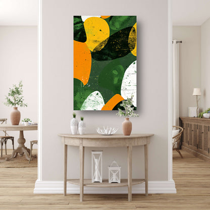 Abstract Kleurenexplosie op Groen Canvas canvas
