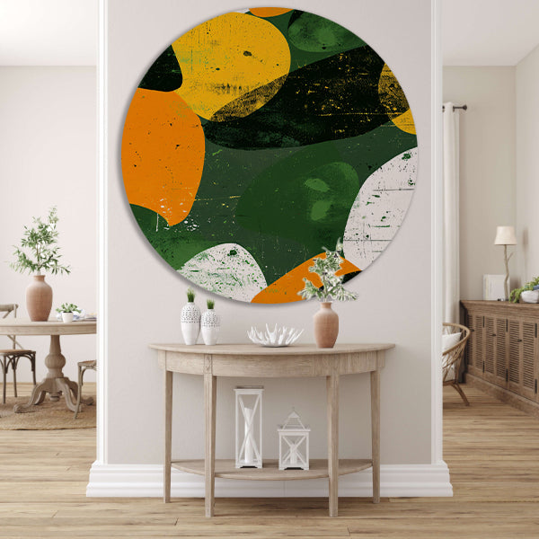 Abstract Kleurenexplosie op Groen forex muurcirkel