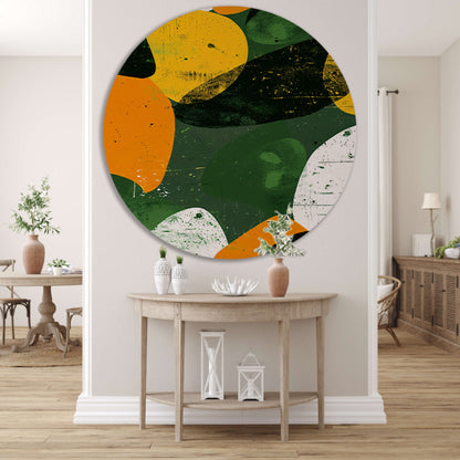 Abstract Kleurenexplosie op Groen forex muurcirkel