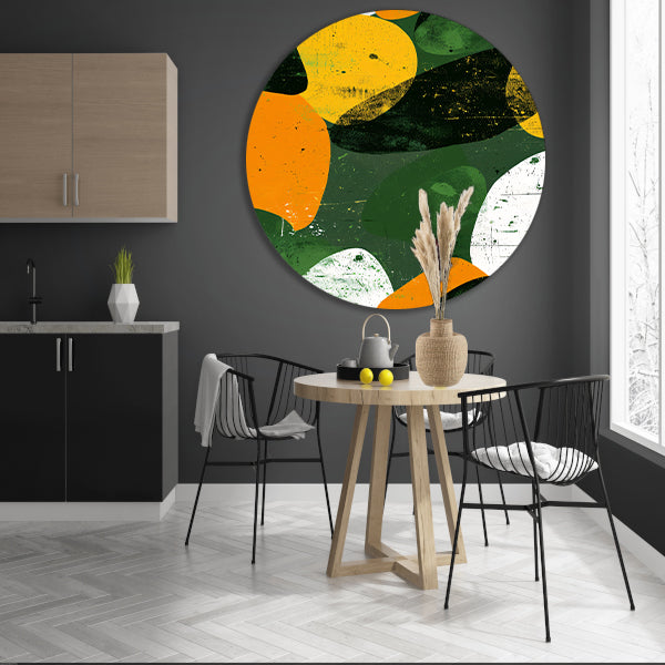 Abstract Kleurenexplosie op Groen forex muurcirkel