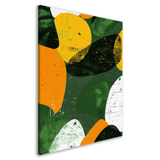 Abstract Kleurenexplosie op Groen Canvas canvas