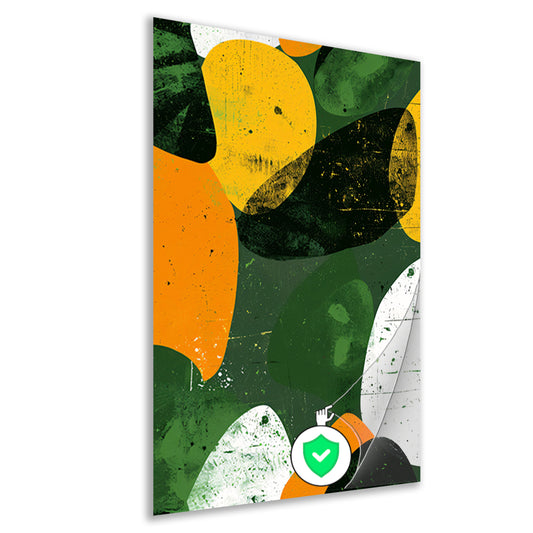 Abstract Kleurenexplosie op Groen poster