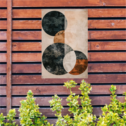 Abstracte Samenspel van Cirkels en Lijnen tuinposter