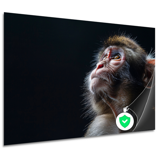 Reflecterende aap in donkere achtergrond poster