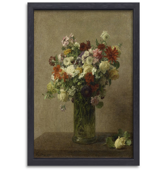 Stilleven met bloemen - Henri Fantin-Latour canvas met baklijst