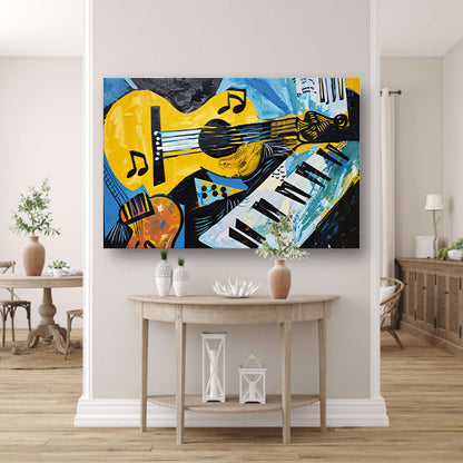 Abstracte muzikale vormen en kleuren canvas