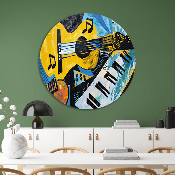 Abstracte muzikale vormen en kleuren   forex muurcirkel