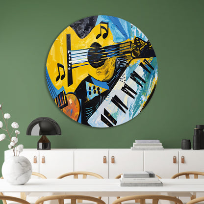 Abstracte muzikale vormen en kleuren   forex muurcirkel