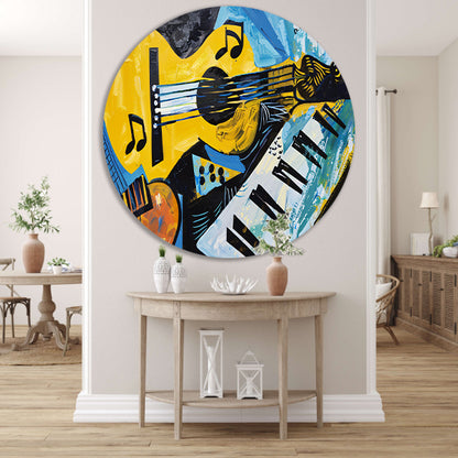 Abstracte muzikale vormen en kleuren   forex muurcirkel