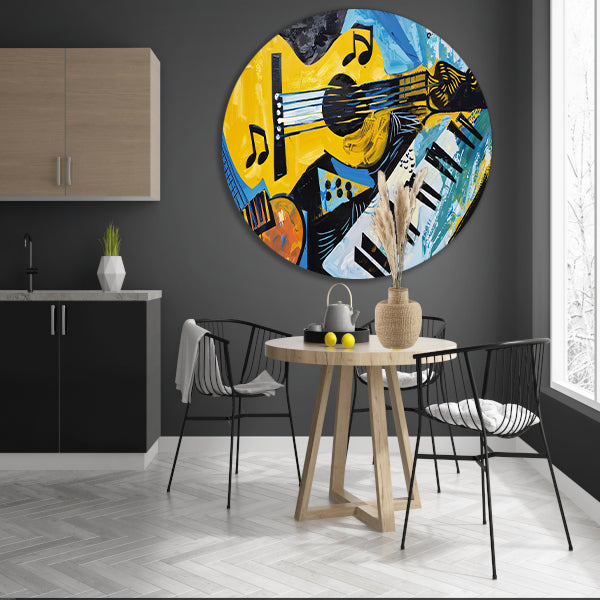 Abstracte muzikale vormen en kleuren   forex muurcirkel