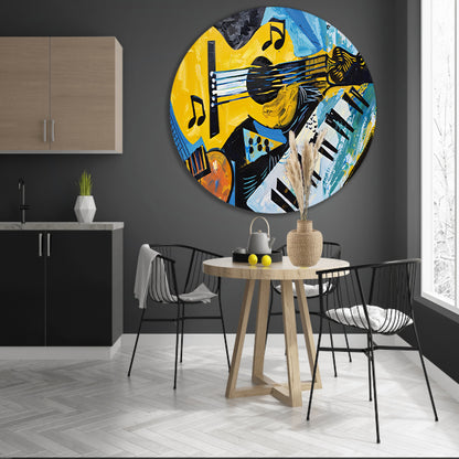 Abstracte muzikale vormen en kleuren   forex muurcirkel